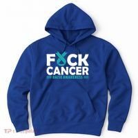 Fuck Cancer Gift Teal Ovarian Cancer Support Tee Hoodie thumb 0