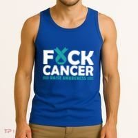 Fuck Cancer Gift Teal Ovarian Cancer Support Tee Tank Top thumb 3