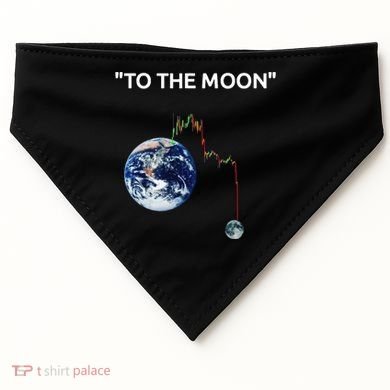 Funny Crypto Going Down To The Moon USA-Made Doggie Bandana