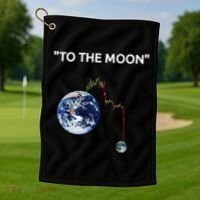 Funny Crypto Going Down To The Moon Golf Towel thumb 1