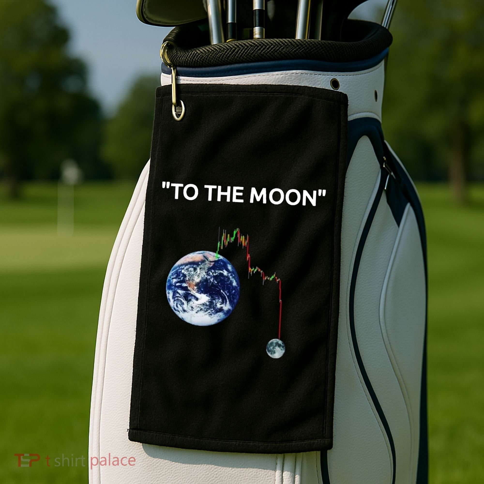 Funny Crypto Going Down To The Moon Golf Towel
