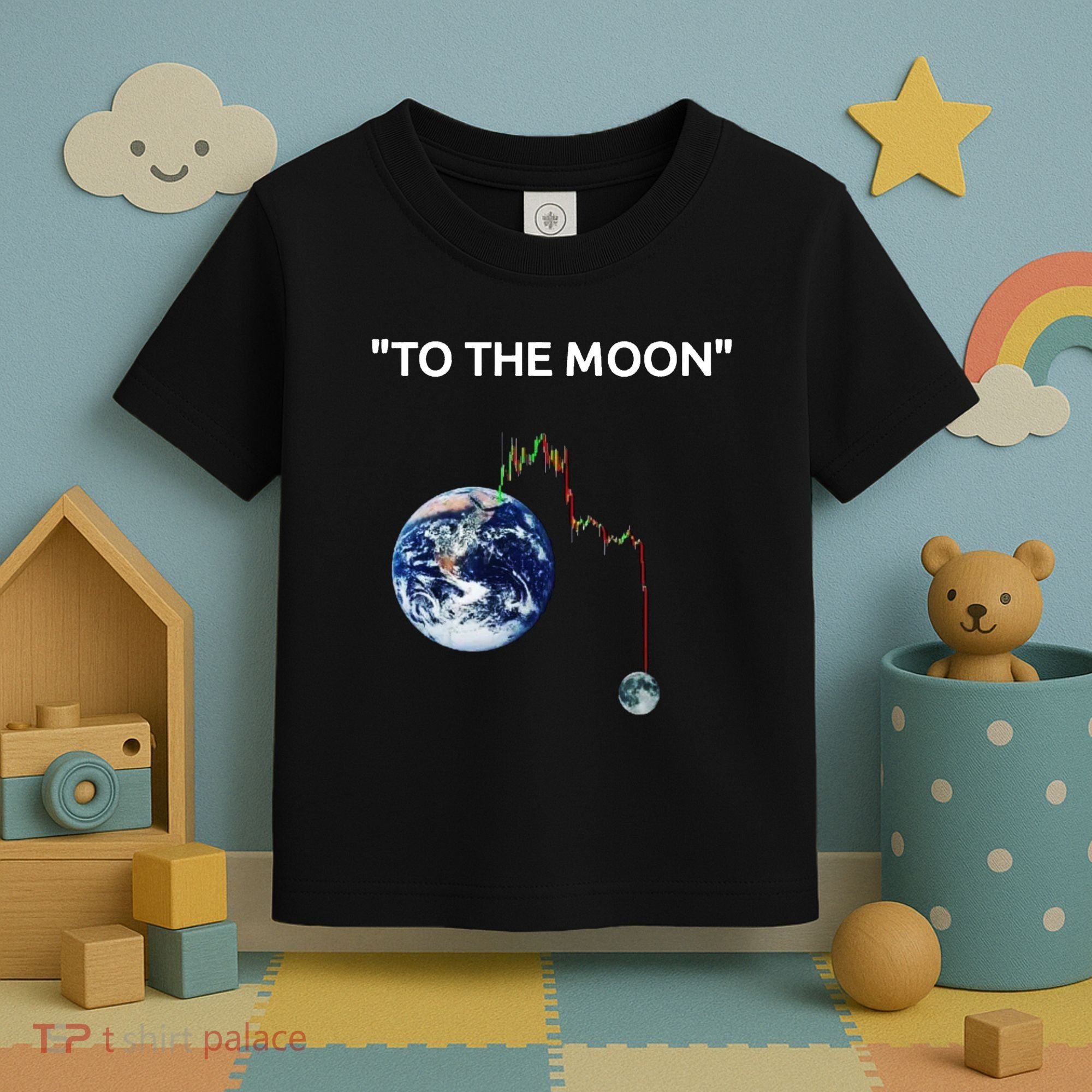 Funny Crypto Going Down To The Moon Toddler T-Shirt