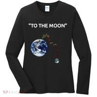 Funny Crypto Going Down To The Moon Women's Long Sleeve Shirt thumb 0