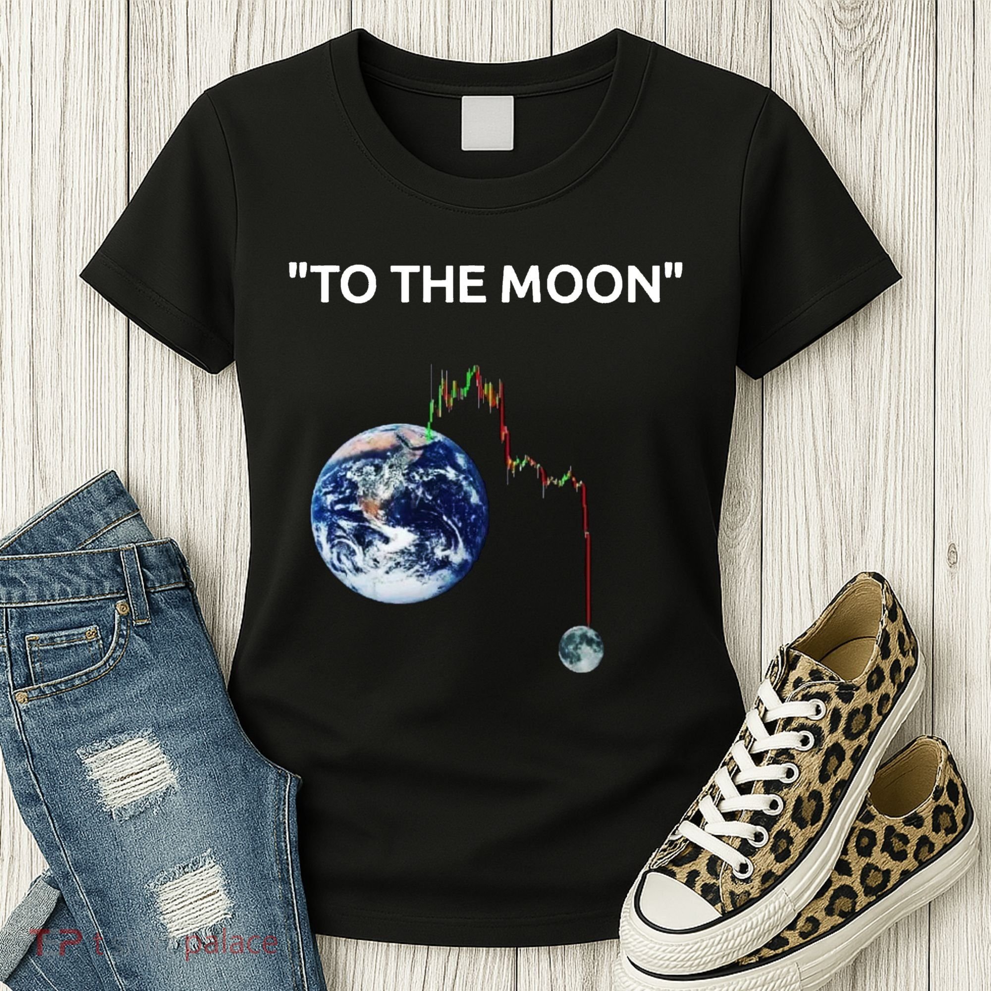 Funny Crypto Going Down To The Moon Women's T-Shirt