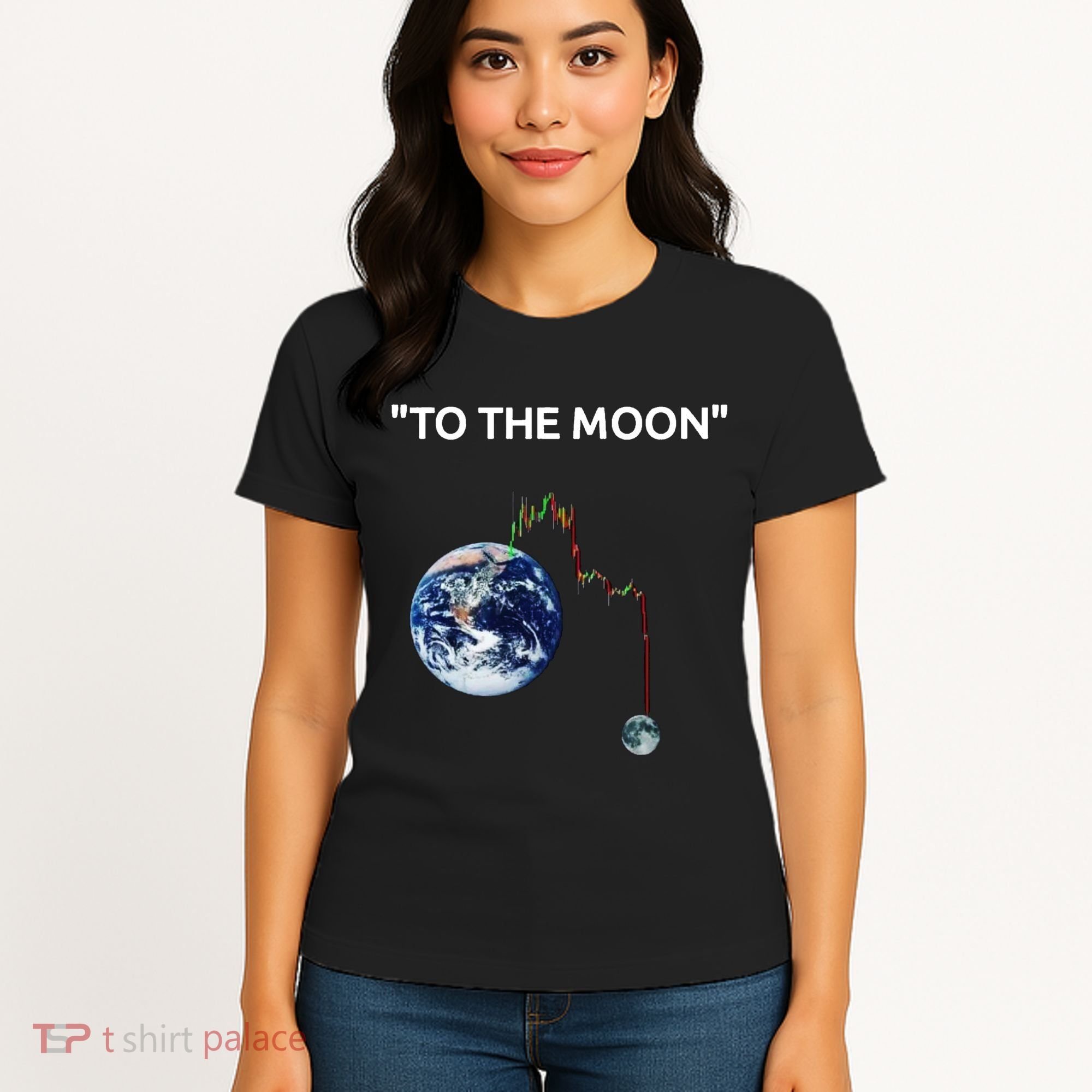 Funny Crypto Going Down To The Moon Women's T-Shirt