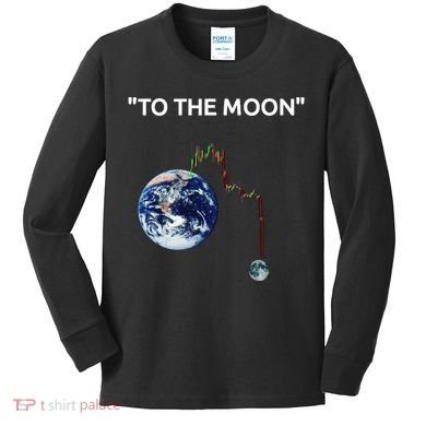 Funny Crypto Going Down To The Moon Kids Long Sleeve Shirt