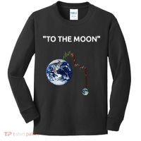 Funny Crypto Going Down To The Moon Kids Long Sleeve Shirt thumb 0