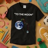 Funny Crypto Going Down To The Moon Kids T-Shirt thumb 3