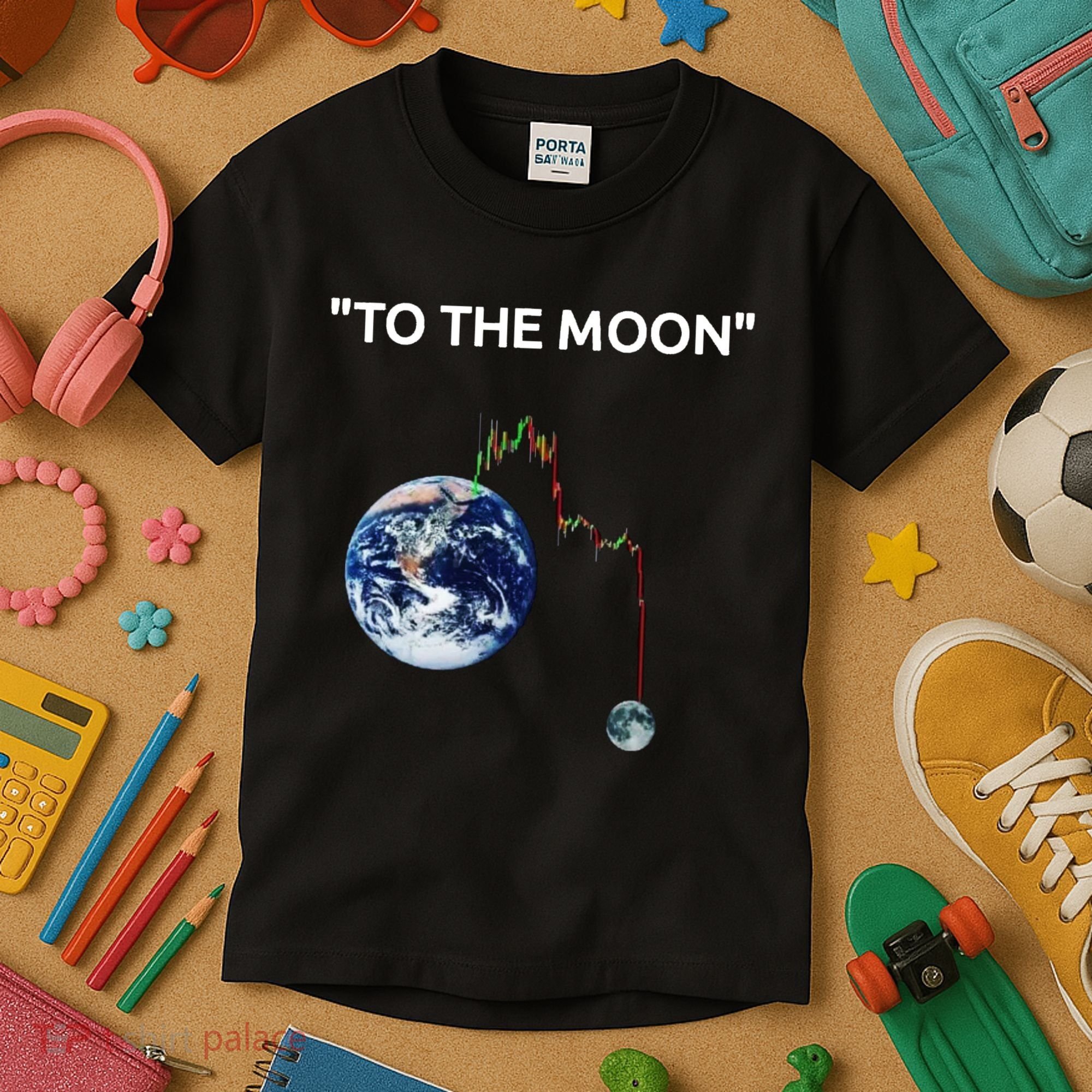 Funny Crypto Going Down To The Moon Kids T-Shirt