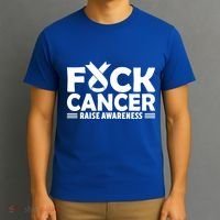 Fuck Cancer Gift White Ribbon Lung Cancer Awareness T-Shirt thumb 3
