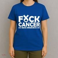 Fuck Cancer Gift White Ribbon Lung Cancer Awareness T-Shirt thumb 4