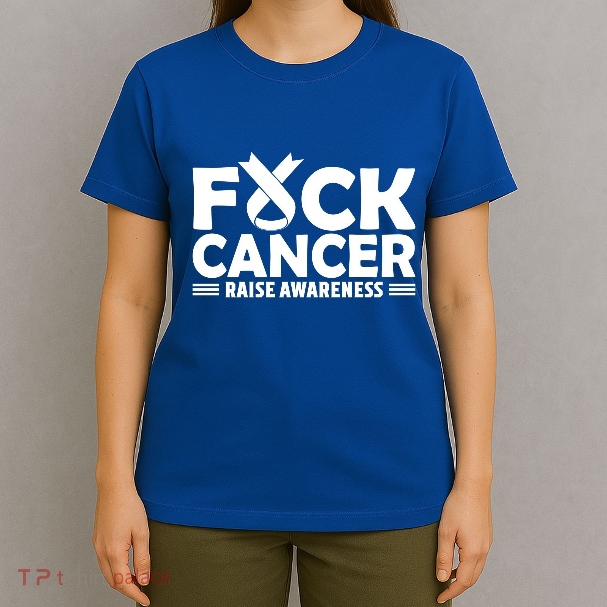 Fuck Cancer Gift White Ribbon Lung Cancer Awareness T-Shirt