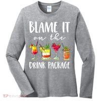 Funny Cruise Gifts Blame It On The Drink Package Women's Long Sleeve Shirt thumb 0