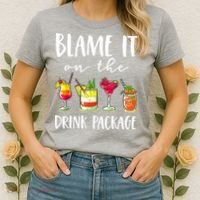 Funny Cruise Gifts Blame It On The Drink Package Women's T-Shirt thumb 2