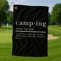 Funny Camping Gifts With Sayings For Campers Camp Definition Golf Towel thumb 1