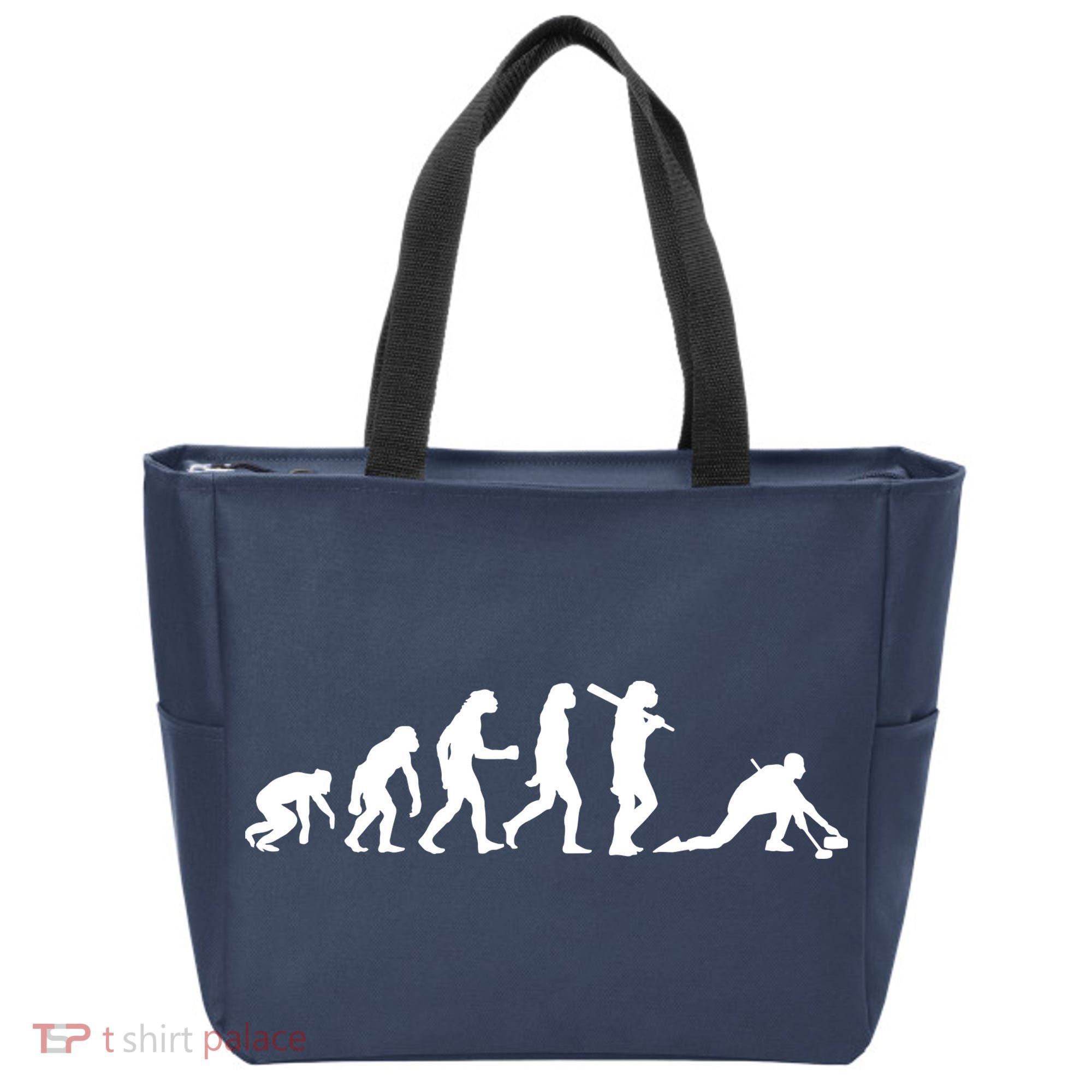 Funny Curling Gift For Men Women Curling Team Stone Player Tote Bag