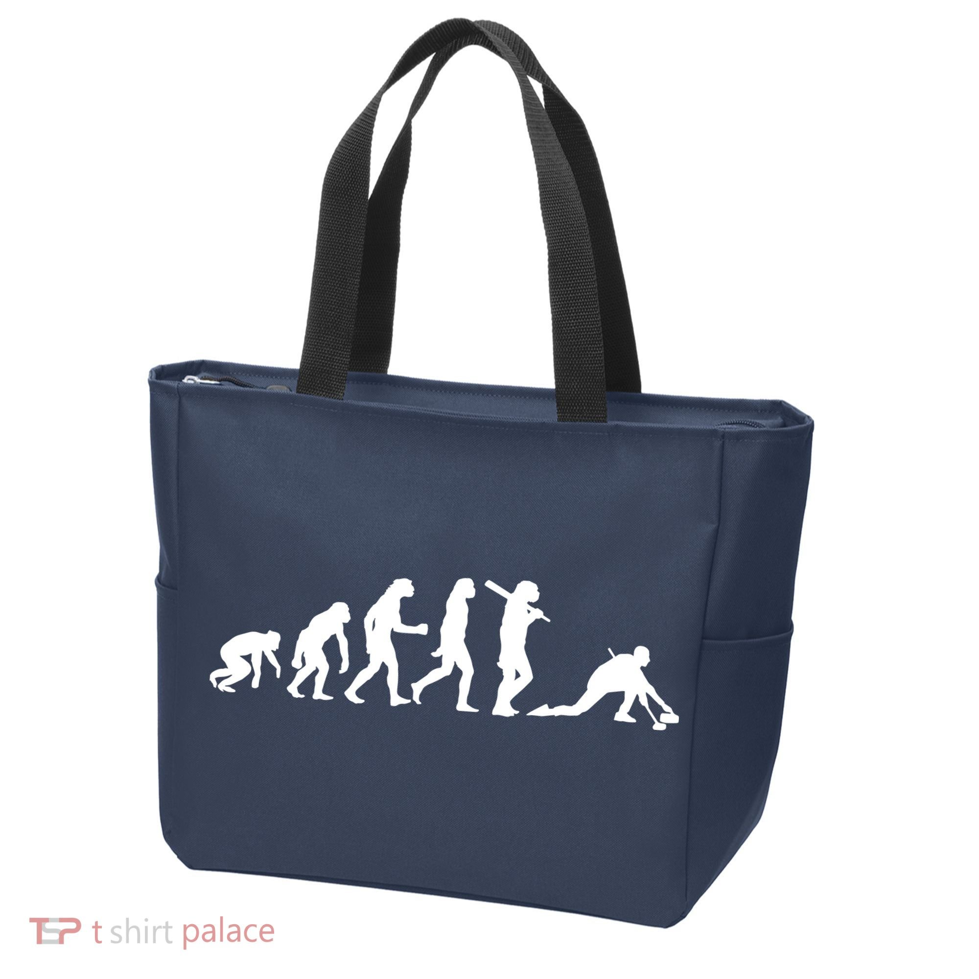 Funny Curling Gift For Men Women Curling Team Stone Player Tote Bag