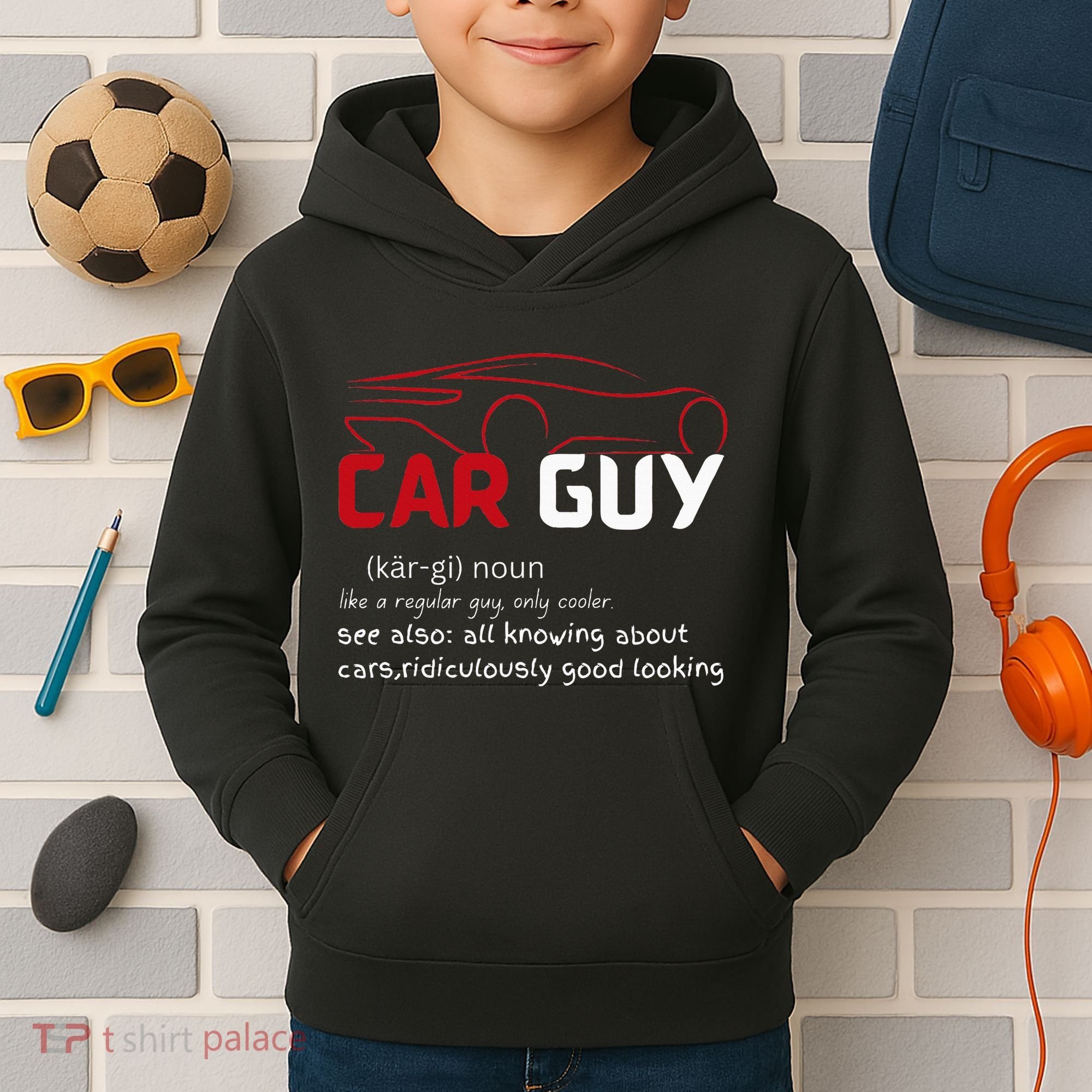Funny Car Guy Definition  Sport Car Lover Car guy Mechanic Kids Hoodie