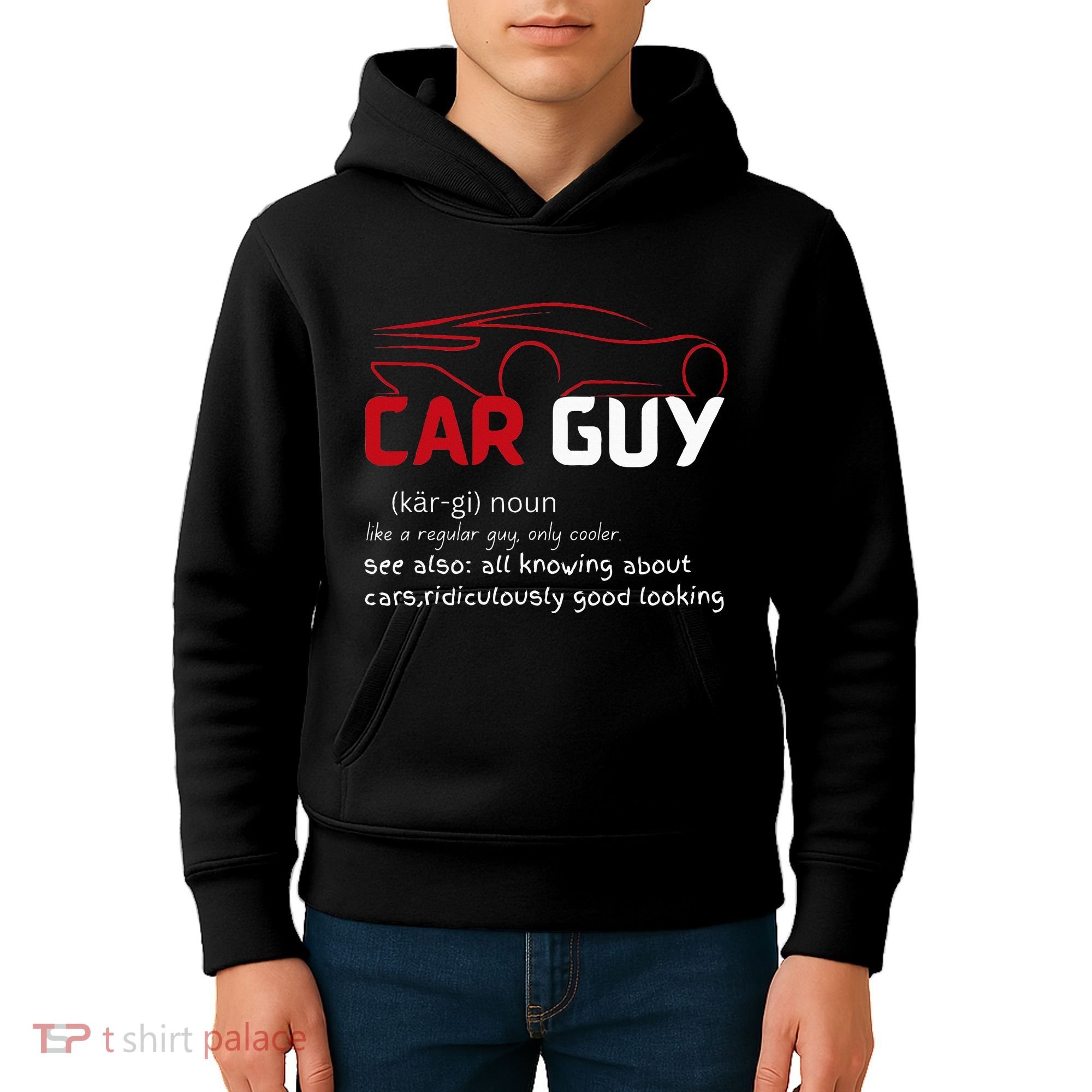 Funny Car Guy Definition  Sport Car Lover Car guy Mechanic Kids Hoodie