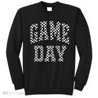 Funny Checkered Game Day Football Black White Gift Women Sweatshirt thumb 0