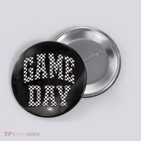 Funny Checkered Game Day Football Black White Gift Women Button thumb 0