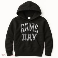 Funny Checkered Game Day Football Black White Gift Women Kids Hoodie thumb 0