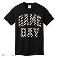 Funny Checkered Game Day Football Black White Gift Women Kids T-Shirt thumb 0