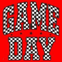 Funny Checkered Game Day Football Black White Gift Women Santa Hat thumb 1