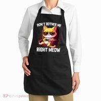 Funny Cat Gamer Don’T Bother Me Right Meow Video Games Lover Apron thumb 2