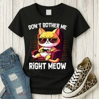 Funny Cat Gamer Don’T Bother Me Right Meow Video Games Lover Women's T-Shirt thumb 3