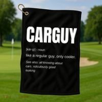 Funny Car Guy Gift CARGUY Definition Golf Towel thumb 1