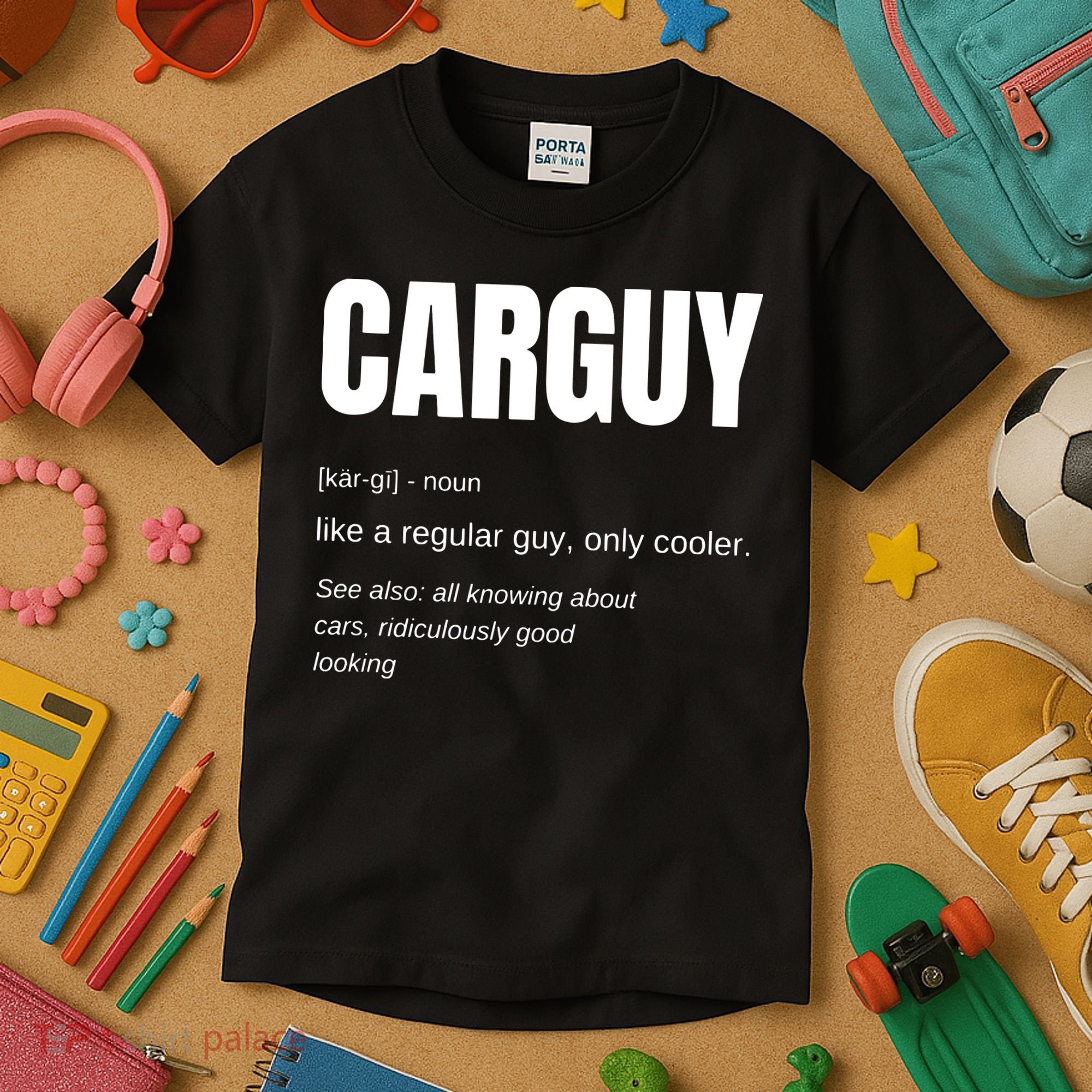 Funny Car Guy Gift CARGUY Definition Kids T-Shirt