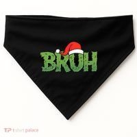 Funny Christmas Grinch Bruh USA-Made Doggie Bandana thumb 0