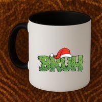 Funny Christmas Grinch Bruh Coffee Mug thumb 2