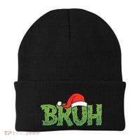 Funny Christmas Grinch Bruh Beanie thumb 0