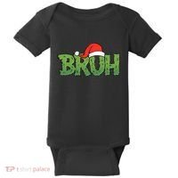 Funny Christmas Grinch Bruh Baby Bodysuit thumb 0
