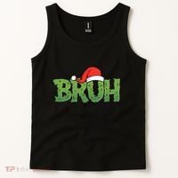 Funny Christmas Grinch Bruh Tank Top thumb 2