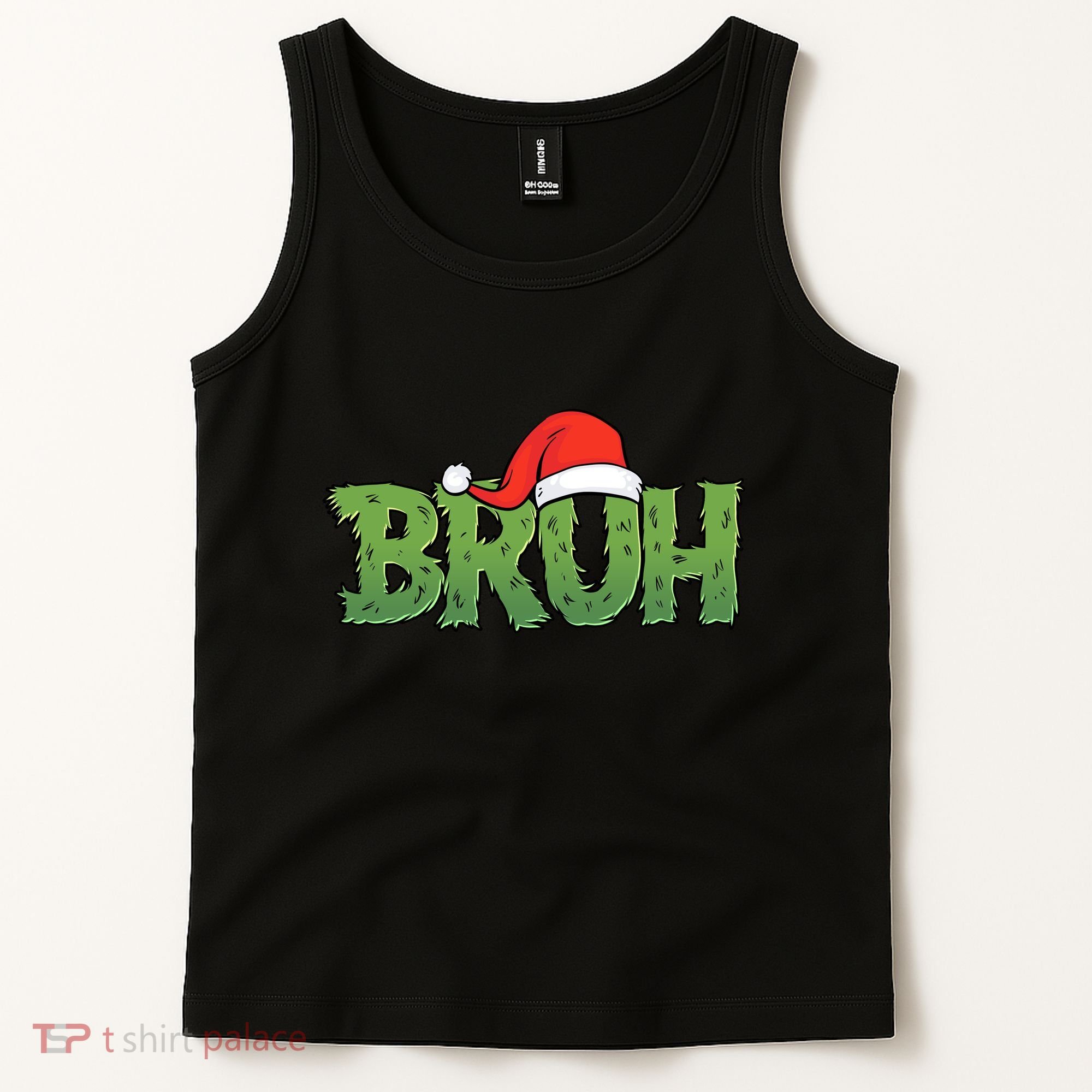 Funny Christmas Grinch Bruh Tank Top