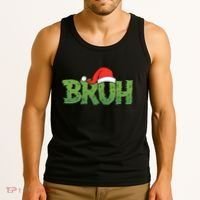 Funny Christmas Grinch Bruh Tank Top thumb 3