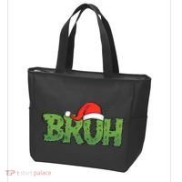 Funny Christmas Grinch Bruh Tote Bag thumb 3