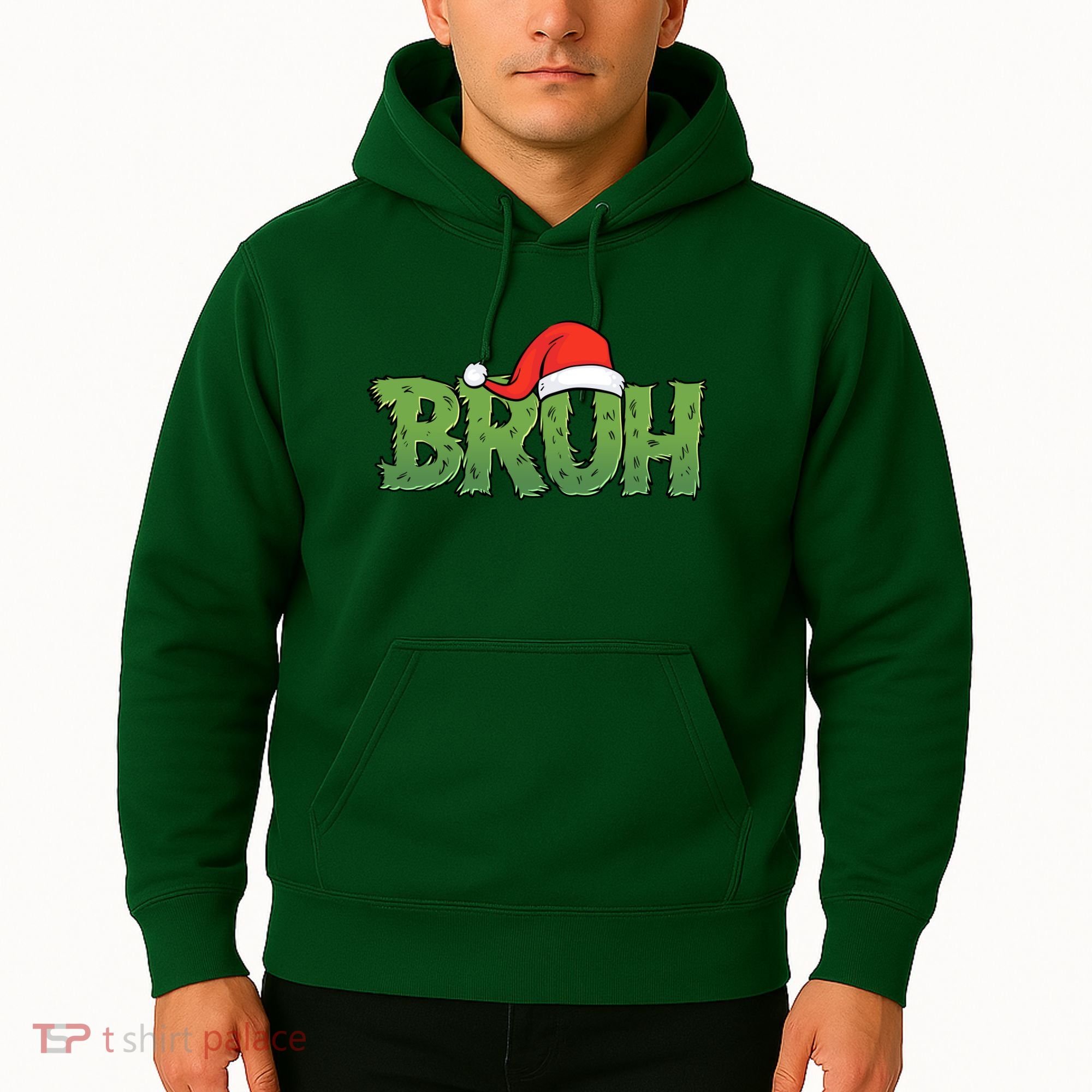 Funny Christmas Grinch Bruh Hoodie