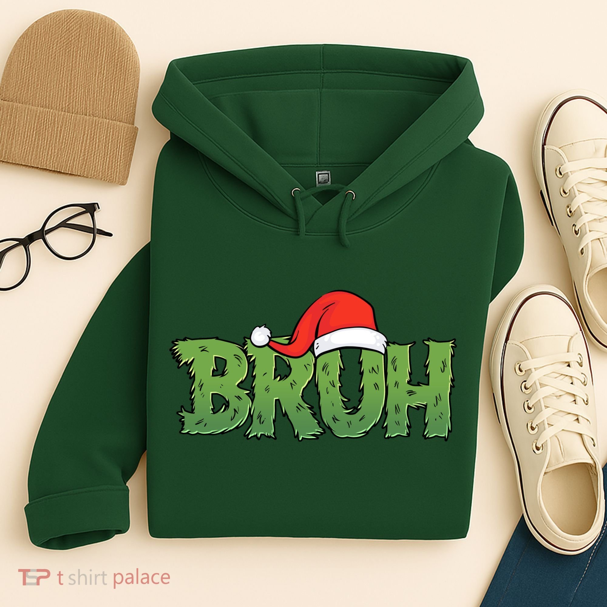 Funny Christmas Grinch Bruh Hoodie