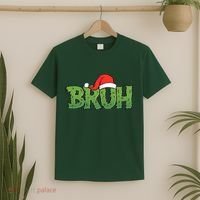 Funny Christmas Grinch Bruh T-Shirt thumb 2