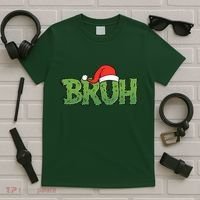 Funny Christmas Grinch Bruh T-Shirt thumb 5