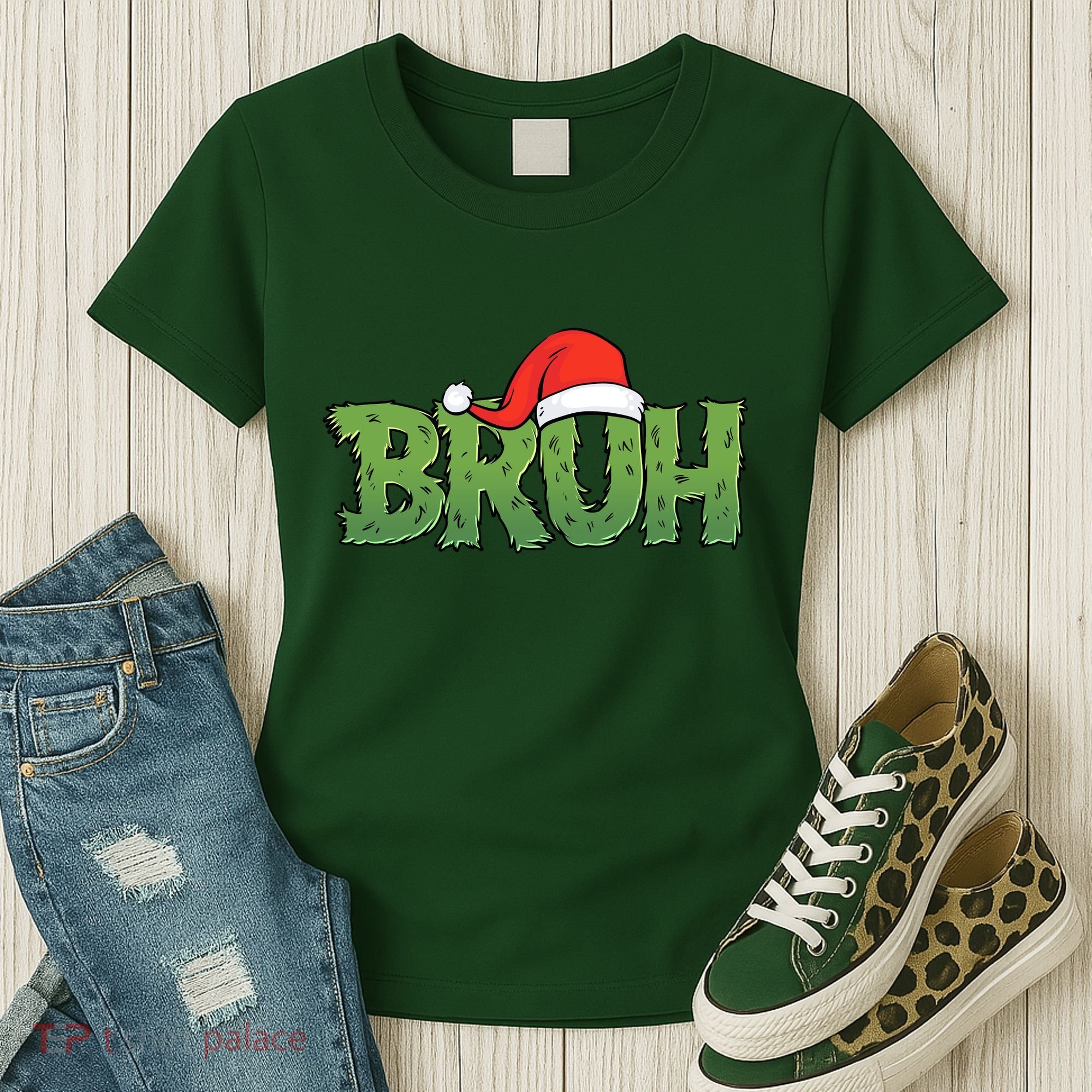 Funny Christmas Grinch Bruh Women's T-Shirt