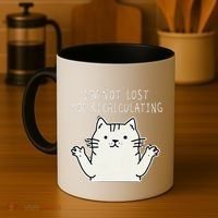 Funny Cat Gpsinspired Joke I’M Not Lost I’M Recalculating Coffee Mug thumb 4