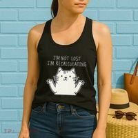 Funny Cat Gpsinspired Joke I’M Not Lost I’M Recalculating Women's Tank Top thumb 2