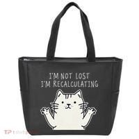 Funny Cat Gpsinspired Joke I’M Not Lost I’M Recalculating Tote Bag thumb 0