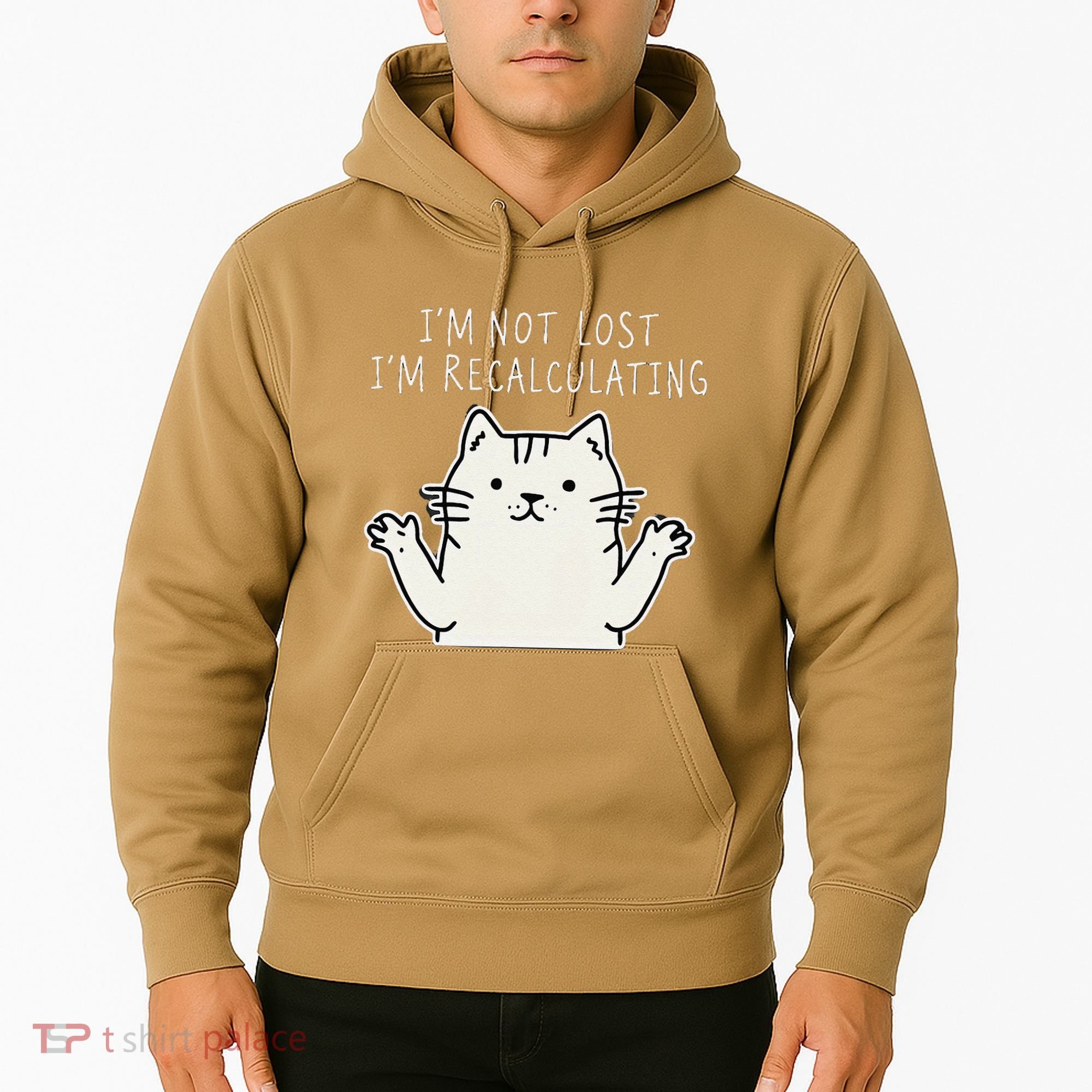 Funny Cat Gpsinspired Joke I’M Not Lost I’M Recalculating Hoodie