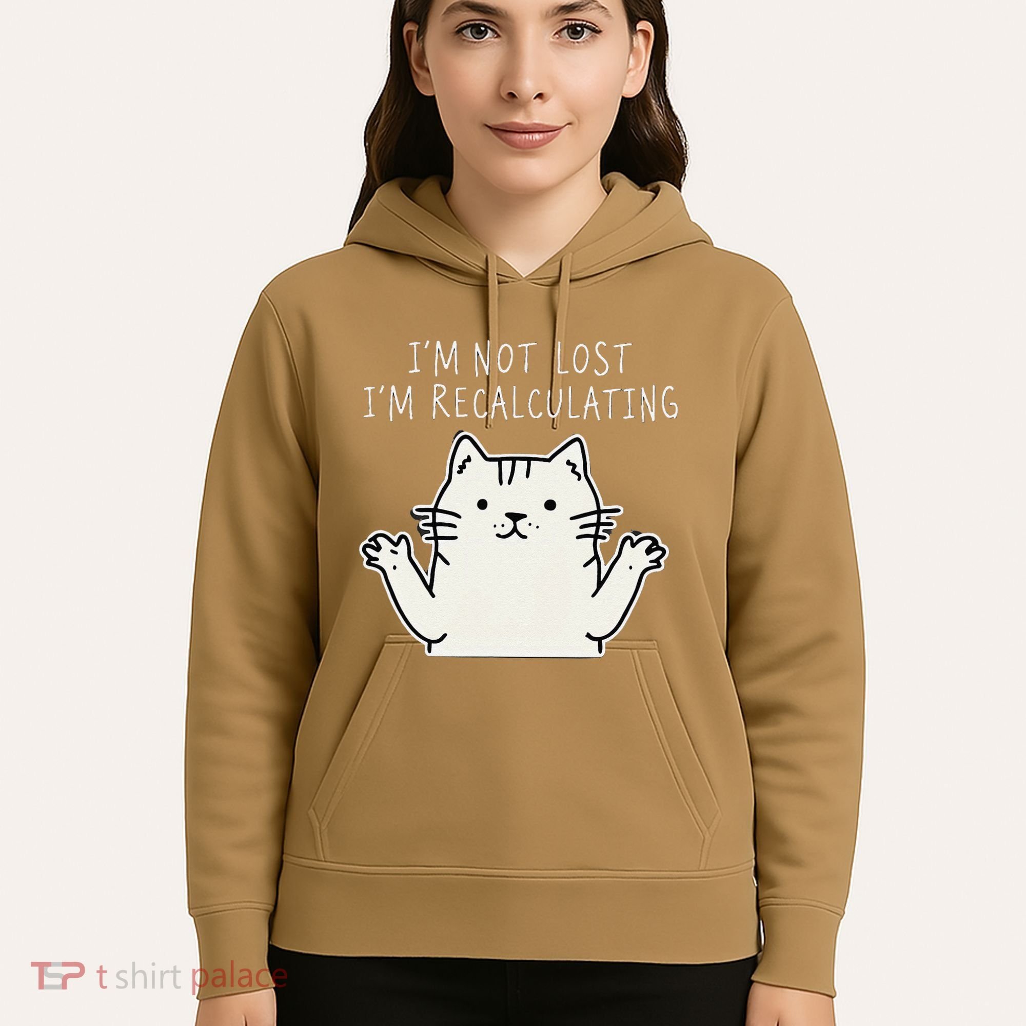 Funny Cat Gpsinspired Joke I’M Not Lost I’M Recalculating Hoodie